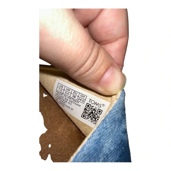 Toms Denim Blue Tie Dye Espadrille Size 7.5 - Picture 7 of 10